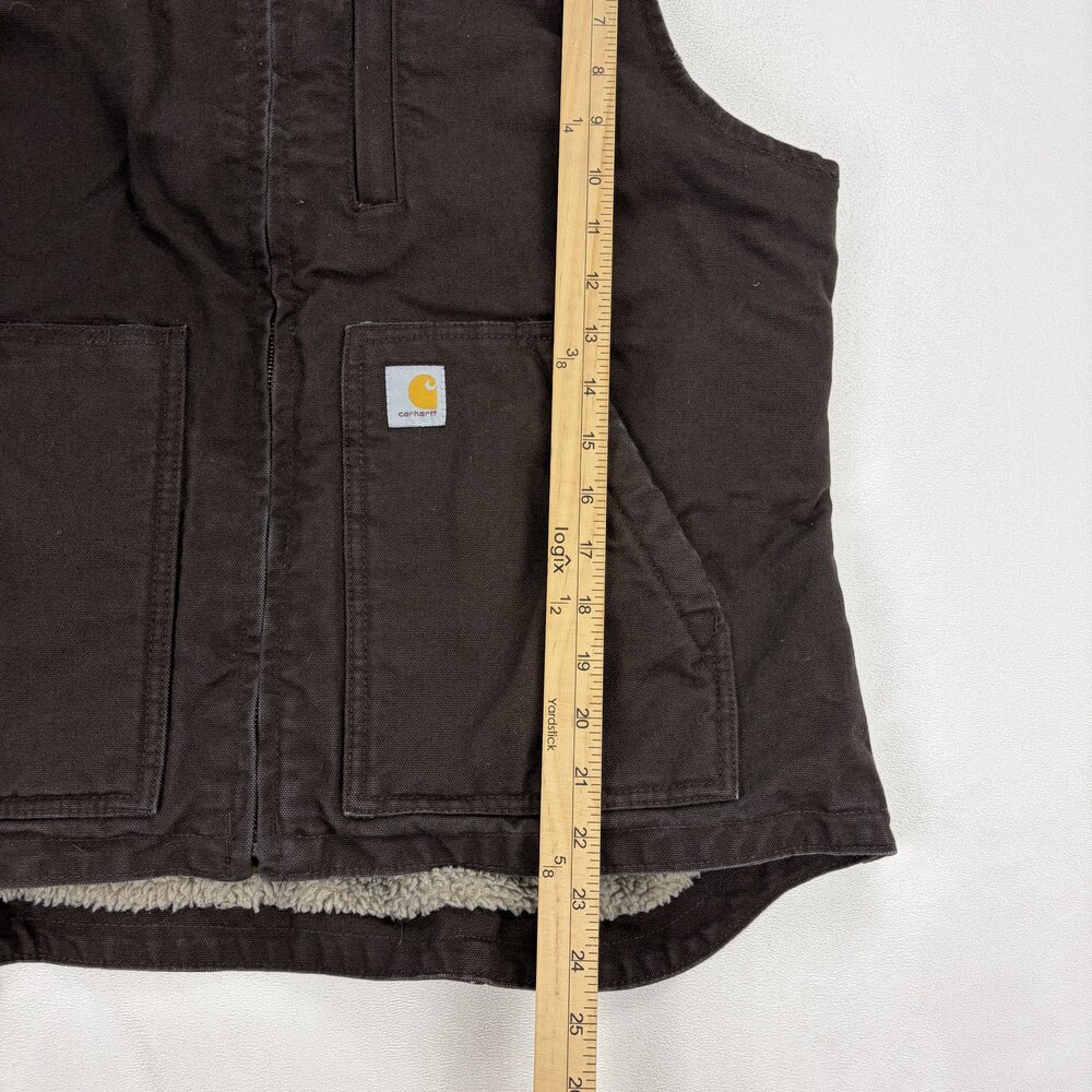 Carhartt Women's Sherpa-Lined Duck Vest Size L Brown - Picture 10 of 10